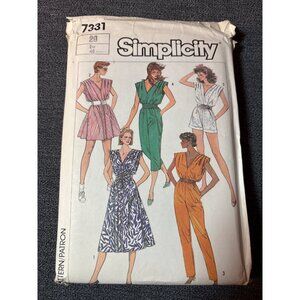 Simplicity 7331 Womens Sewing Pattern Size 20 EUR 48 Vintage 1986 Jumpsuit & Dre